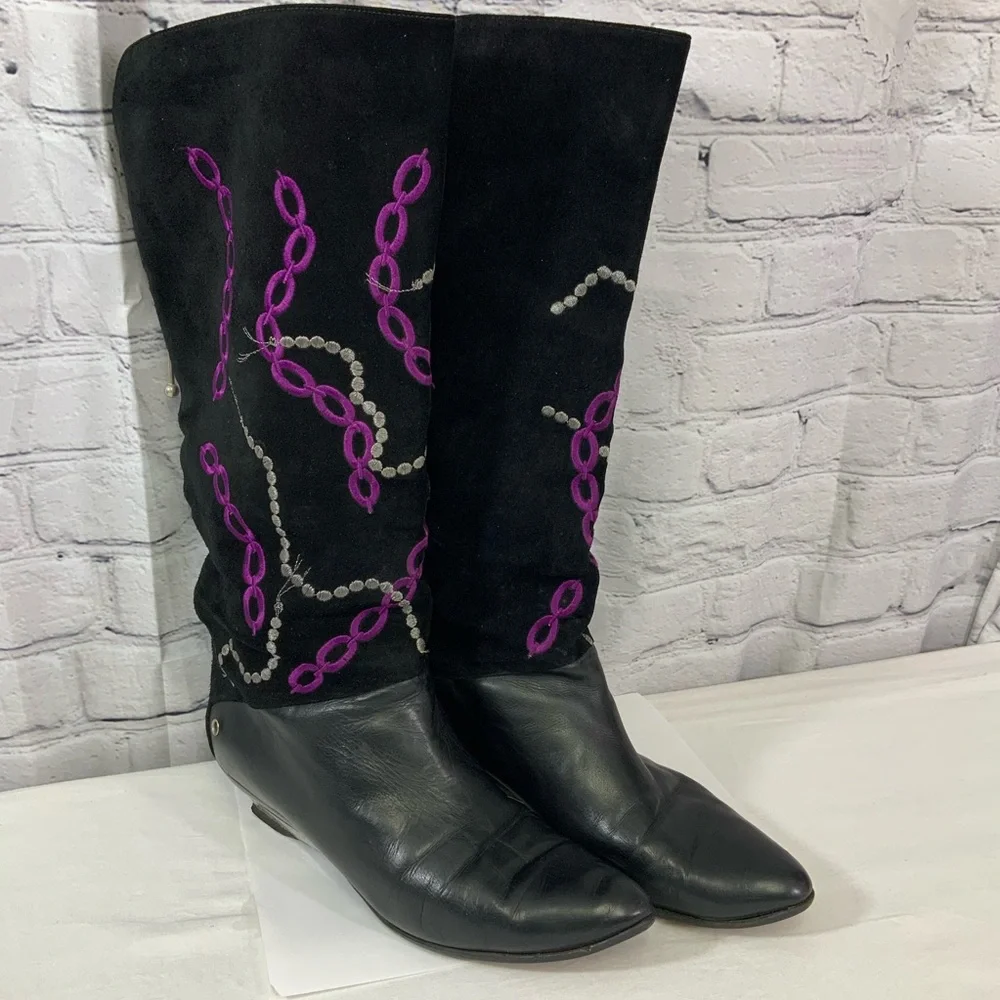Casadei Knee High Suede Boots - Picture 2 of 7